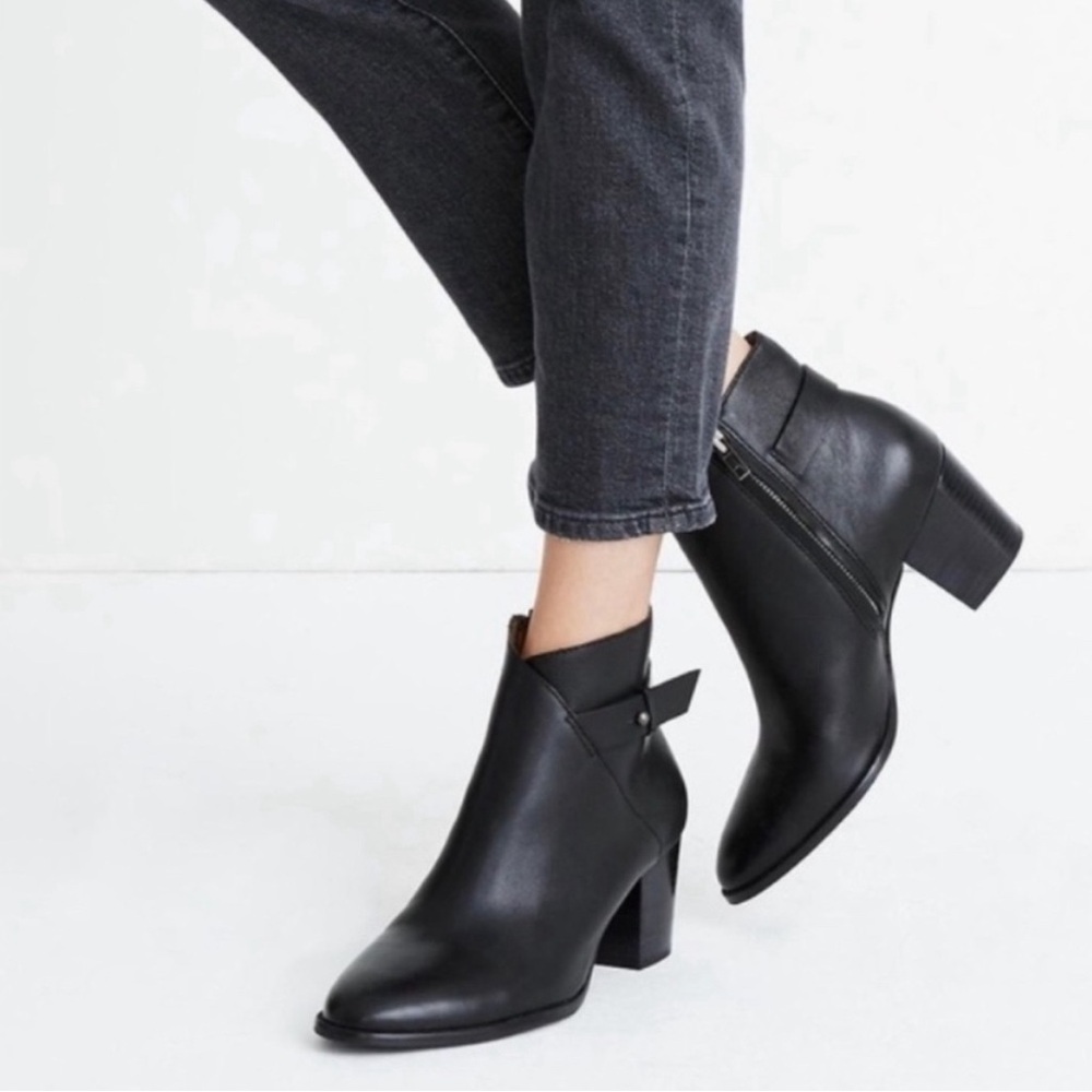 Madewell Kelci Black Heeled Ankle Boot